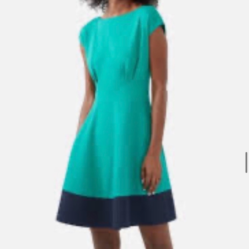 Kate Spade Teal and Navy Midi Dress